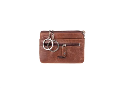 Sleuteletui Mika bruin RFID. Leer. 11x8x1cm