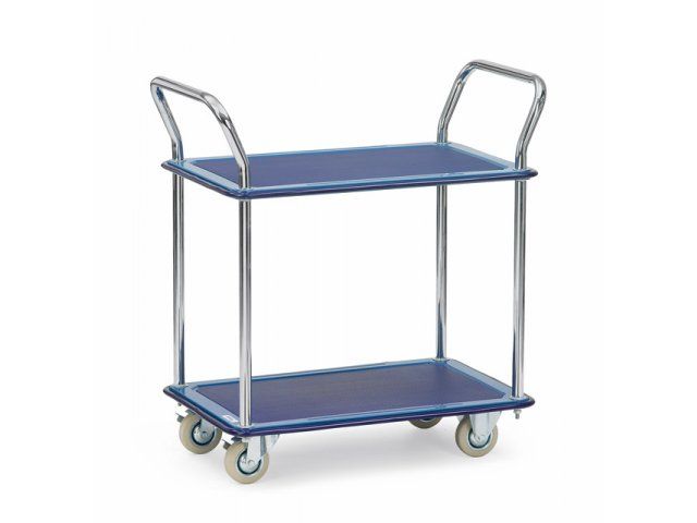 Platformwagens Van Staal 3112 120kg Laadvlak 740x480mm Ral 5007 | TafelwagenShop.nl