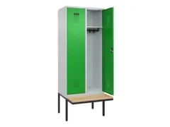 locker met bank,HxBxD 2120x800x815mm,2vak,vak B 400mm,cilinderslot