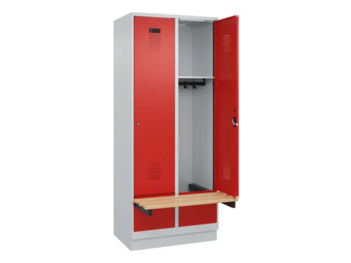 locker met bank,HxBxD 1950x800x815mm,2vak,vak B 400mm,cilinderslot