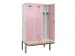 locker met bank,voor scheiding van kleding,HxBxD 2120x1200x815mm,3vak