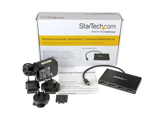 Mini Displayport Naar Displayport Multi-monitor Splitter 4-Poorts Hub