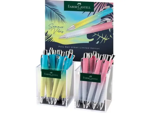 Balpen Faber-Castell Polyball Summer 24 x 2 kokers elk 12 stuks Sunset