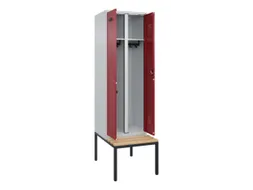 locker met bank,voor scheiding van kleding,HxBxD 2120x600x815mm,2vak