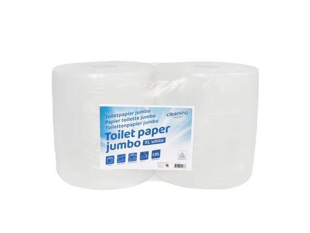 Toiletpapier Cleaninq maxi jumbo 2 laags 350m Wit 6 rollen