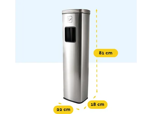 Asbak Staand met afvalbak AT400 RVS 20 Liter