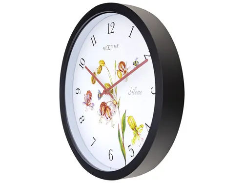 Buitenklok Nextime dia 30.5cm Silene cijfers, zwarte rand witte wijzer