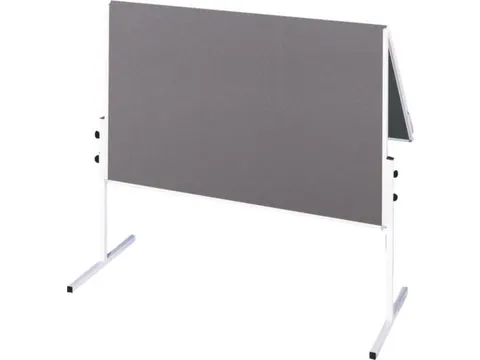 inklapbaar presentatiebord 150x120cm Vilt Grijs frame metaal wit