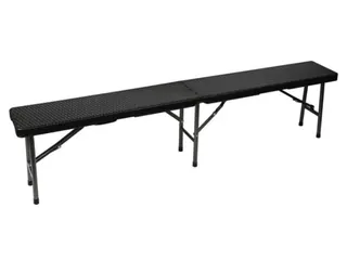 Inklapbare bank weerbestendig 180x25x43cm Rotanlook Zwart - 1