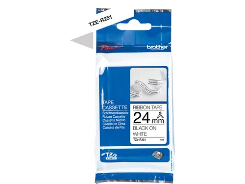 TZE-R251 Brother P-touch 24mm zwart op wit