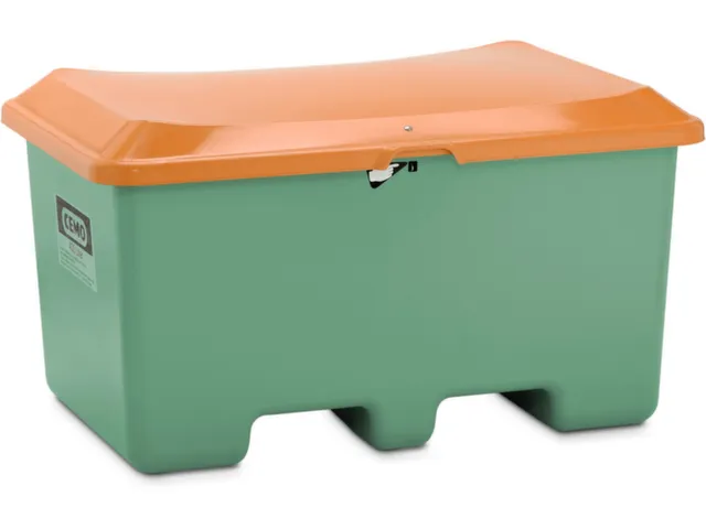 strooigoedbak,400l,HxBxD 680x1210x820mm,GVK,groen,deksel oranje