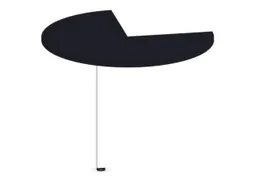 aanbouwtafel,i.h.v.,HxØ 720-840x1000mm,driekwartrond,CC-zwart