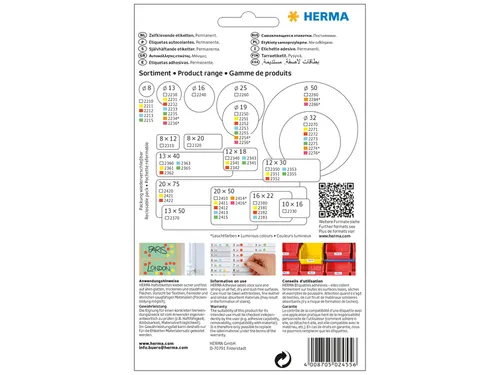 HERMA 2455 Universele etiketten 25x40mm Groen 512 stuks