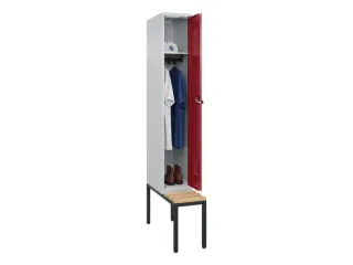 locker met bank,HxBxD 2120x300x815mm,1vak,vak B 300mm,draaigrendel - 1