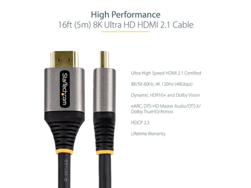 5 meter HDMI 2.1 kabel gecertificeerde Ultra High Speed 8K HDMI kabel