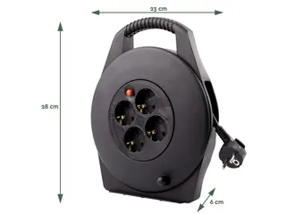 Kabelhaspel BRASQ 4 voudig 15 meter zwart - 3