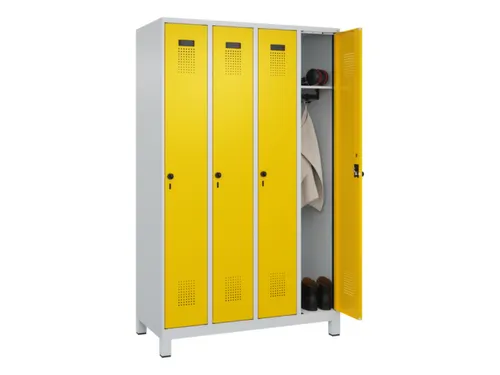 locker,HxBxD 1950x1200x500mm,4vak,vak B 300mm,draaigrendel,voeten