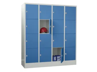 lockerkast,HxBxD 1850x1600x500mm,4x4vakken,RAL7035,front RAL5012 - 2
