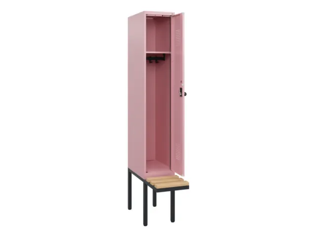 locker met bank,HxBxD 1950x300x815mm,1vak,vak B 300mm,draaigrendel
