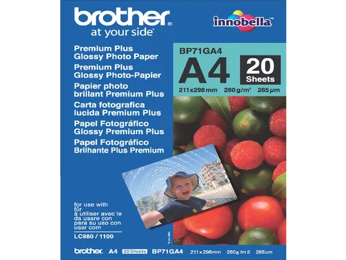 Inkjetpapier Brother Bp-71 A4 glans 260 gram 20vel