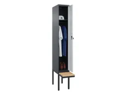 locker met bank,HxBxD 2120x300x815mm,1vak,vak B 300mm,draaigrendel