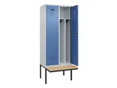 locker met bank,voor scheiding van kleding,HxBxD 2120x800x815mm,2vak
