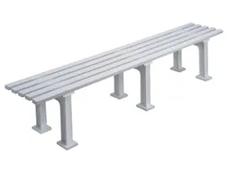 Kunststofbank 415x2000x370mm Zit H 415mm 5 Latten 3 Pootstellen Wit