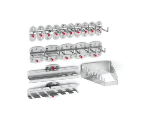 Haken Voor Geperforeerde Platen Assortiment 18-Delig Aluminium-Kleurig
