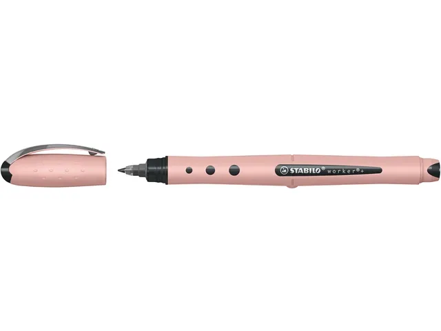 Rollerpen STABILO Worker+ Wildflower Pioen Roze medium