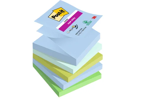 Memoblok Post-it Z-Notes R330 Super Sticky 76x76mm Oasis 5 stuks