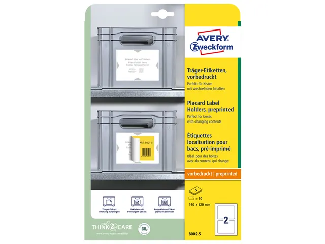 Etiquette de positionnement Avery Zweckform 8002 160x120mm imprimé