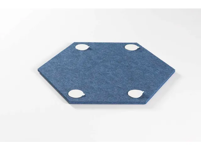 Akoestische PET-vilt Hexagon tegels blauw 30x26cm 22 stuks