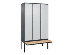locker met bank,HxBxD 2120x1200x815mm,3vak,vak B 400mm,cil.-slot