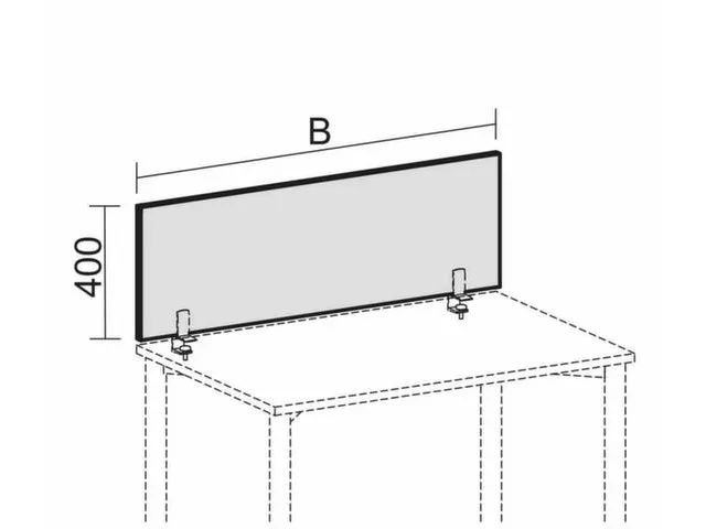 Paroi De Séparation De Table Hxlxp 400X800X27Mm Gris