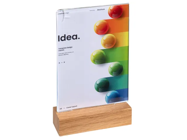 Folderhouder A6 vert icaal houten voet