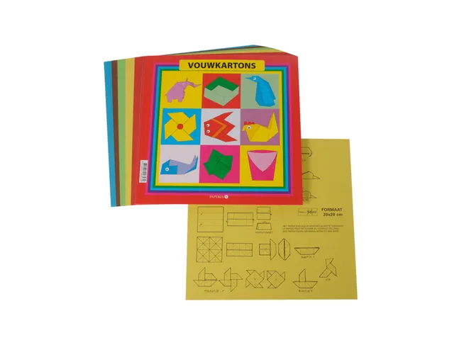 Vouwkarton vierkant 20x20cm 120gram assorti 40 vel