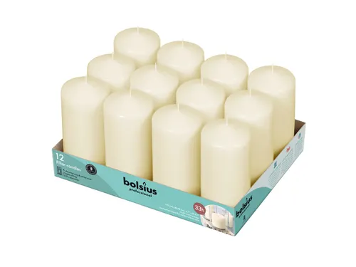Kaars Stomp 6 x 12 cm Ivoor 33u tray 12 stuks