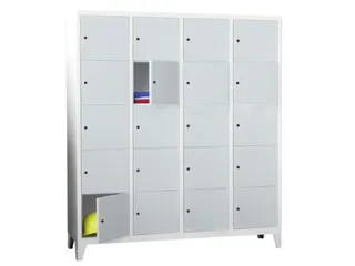 lockerkast,HxBxD 1850x1600x500mm,4x5vakken,RAL7035,front RAL7016 - 1