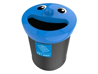Afvalbak Smiley Face Bin 52 Liter Paper Zwart Blauw - 1
