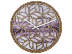 Horloge murale 40cm-Silencieux-Violet-Bois-NeXtime Yogi