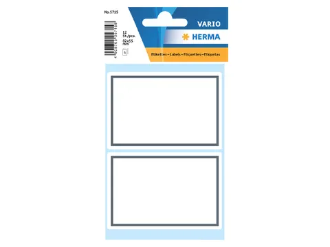 Schrift Etiket Herma 5715 53x80mm Wit met Grijs Kader 12 stuks