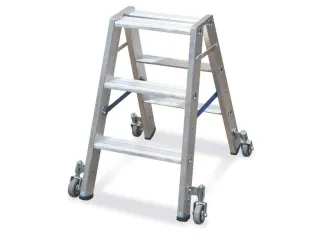 Ladder Aluminium Beide Zijden Verrijdbaar H 750Mm 2X3treden - 1