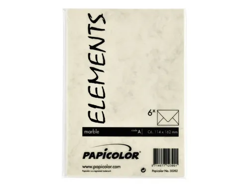 Envelop Papicolor C6 114x162mm Marble Ivoor Gegomd