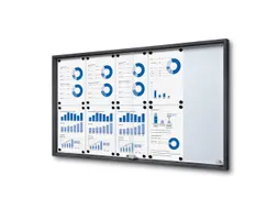 Vergrendelbaar notitiebord Indoor Slim 10xA4 Schuifdeuren Antraciet