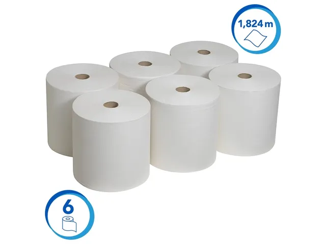Handdoekrol Scott 1-laags 304m wit 6667