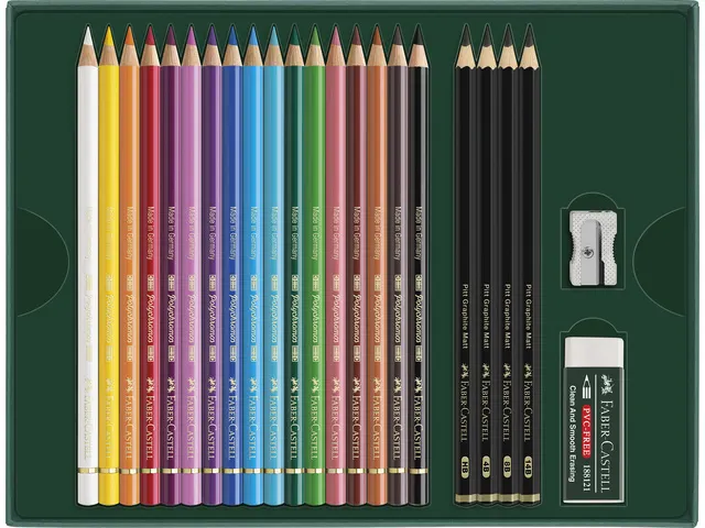 Tekenset Faber-Castell Polychromos en Pitt Grafiet Mat 23-delig