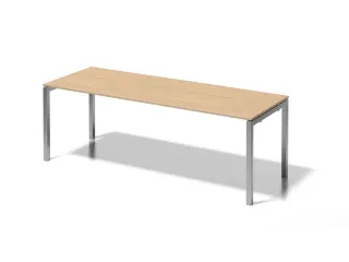 bureau HxBxD 740x2200x800mm blad esdoorn 4-voeten zilverkleurig - 1