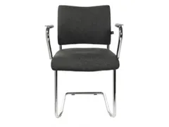 Bezoekersstoel Armleuningen Antraciet Stof 450x480x450mm Sledeframe