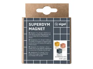 Magneten Sigel voor glasbord set 3kleuren C5 sterk 11x11x11mm - 5