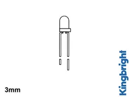 Standaard LED 3mm Geel Diffuus